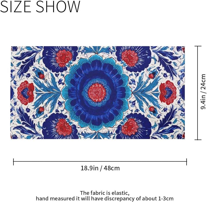 Blue White Floral Iznik Tile Pattern