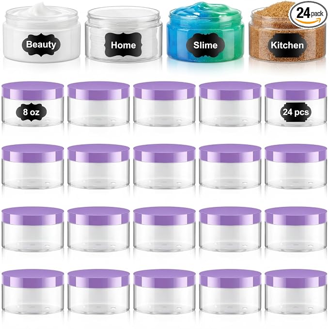 Clear with Purple Lid