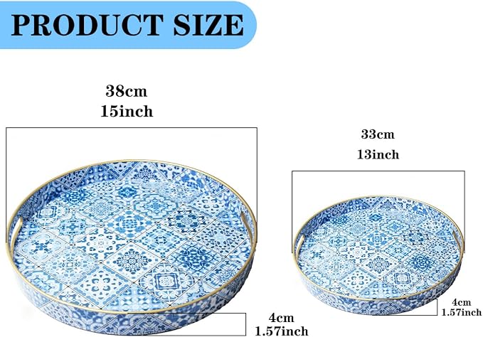 Round Blue Moroccan