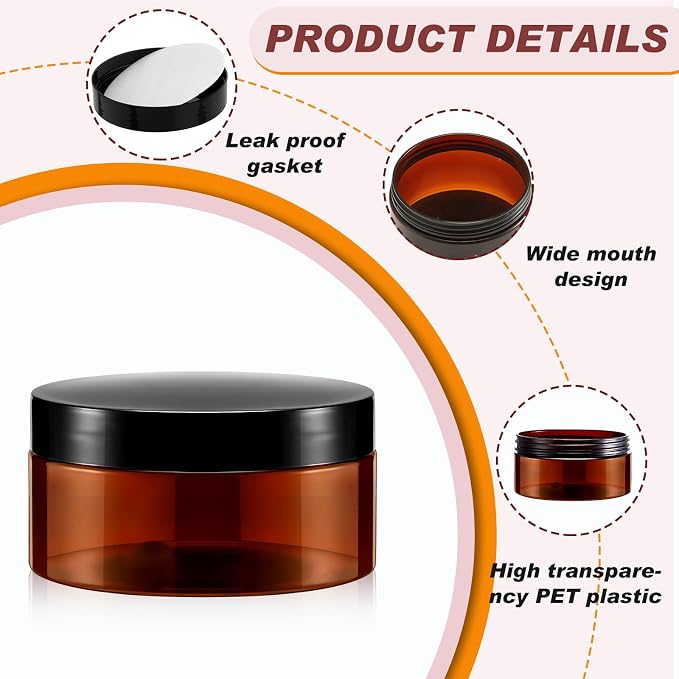 Amber with Black Lid