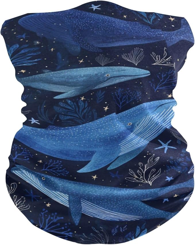 Whale Starfishes and Seaweed Blue