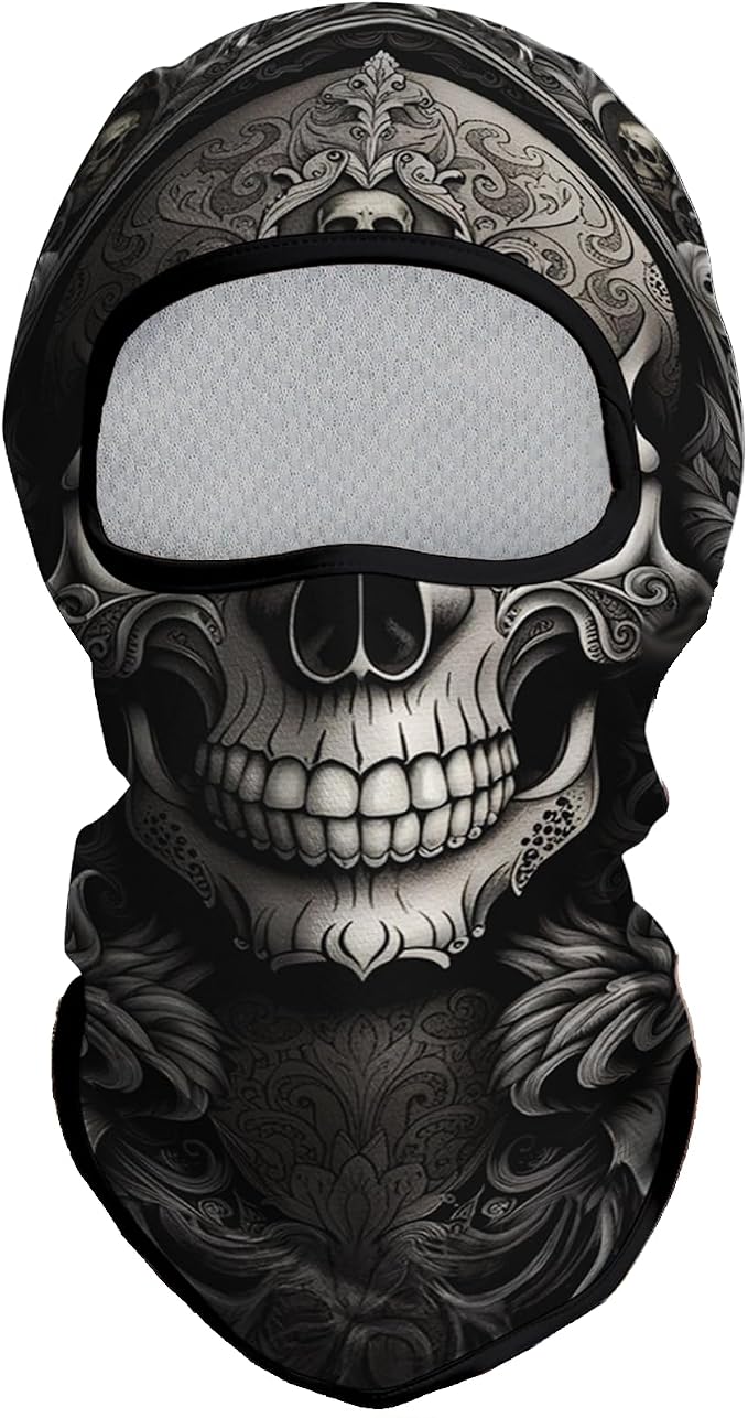 Skull Gray Face With Rose