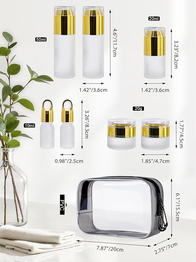 Frosted Glass Bottle with Gold Lid
