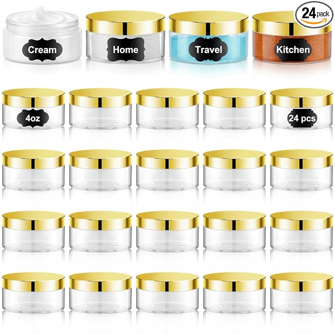 Clear with Gold Lid