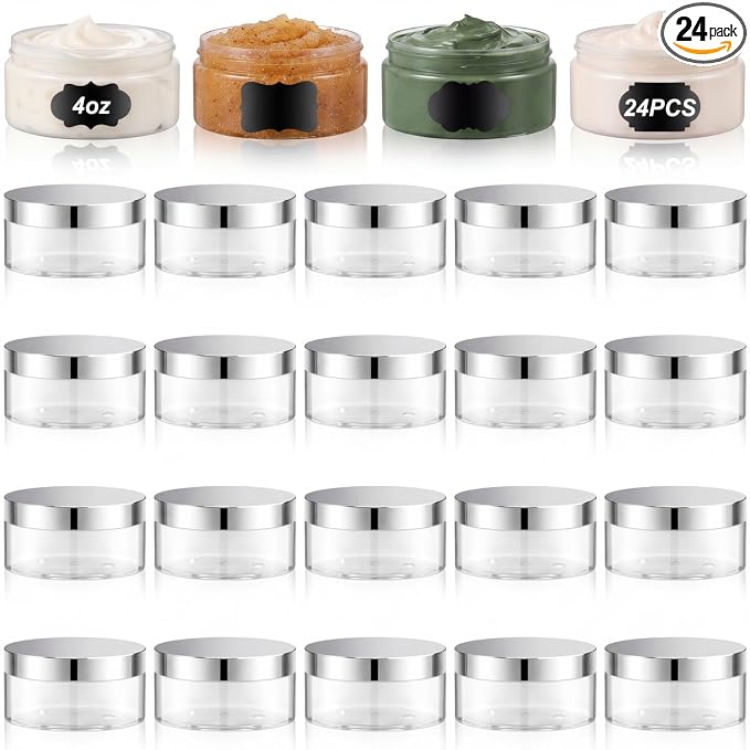 Clear with Silver Lid