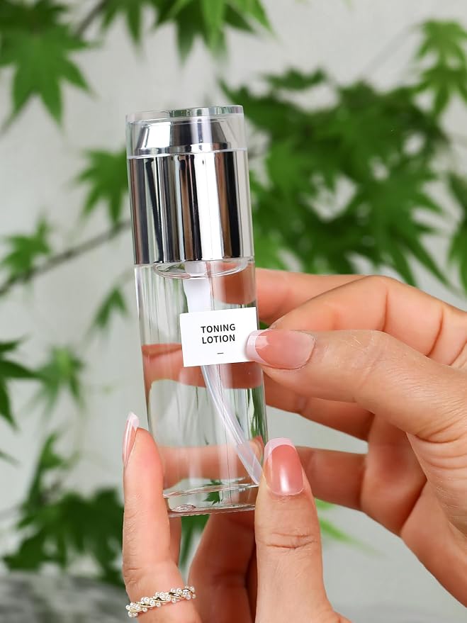 Clear Glass Bottle with Silver Lid