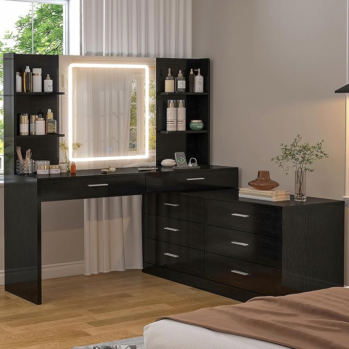 Black 8 Drawers