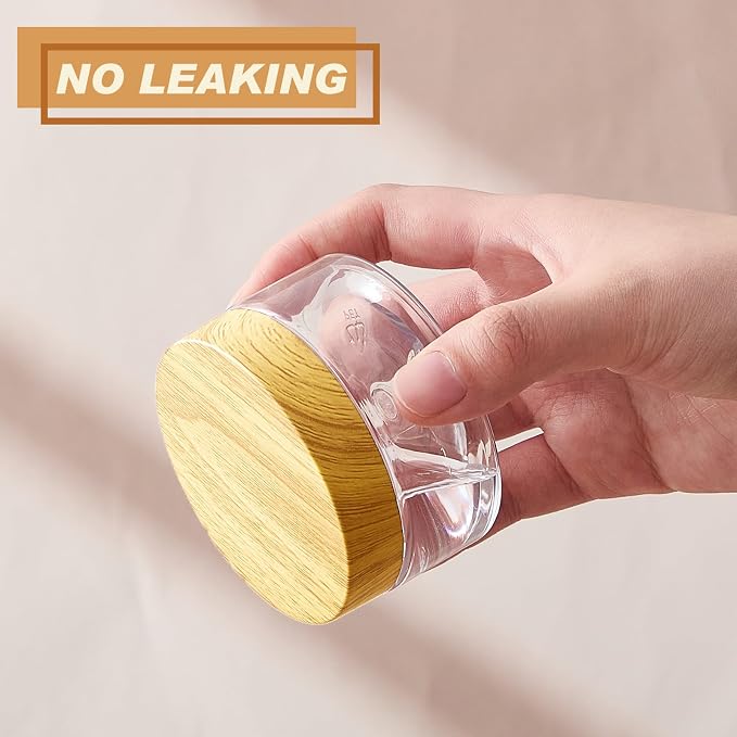 Clear with Light Wood Lid