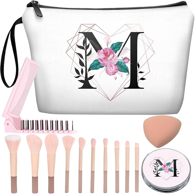 Diamond-like Ietter M Floral-white