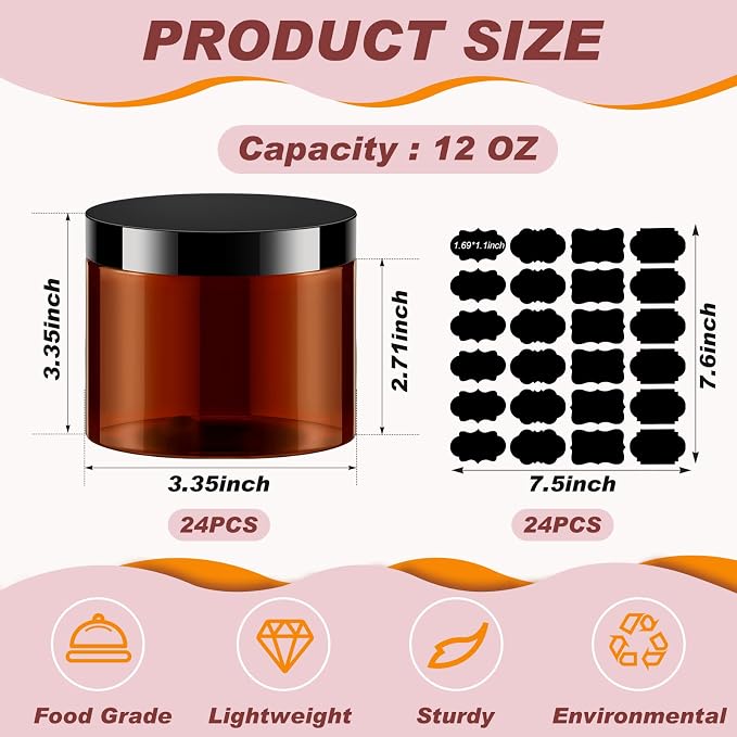 Amber with Black Lid