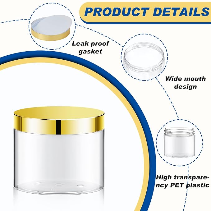 Clear with Gold Lid