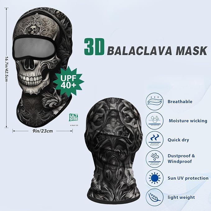 Skull Gray Face With Rose