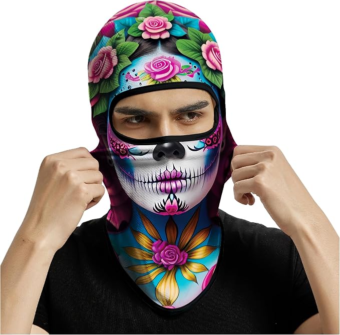 Women White Face With Pink Rose