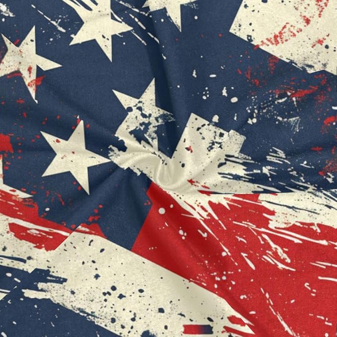 Patriotic July 4th Blue White Red Stripes Stars