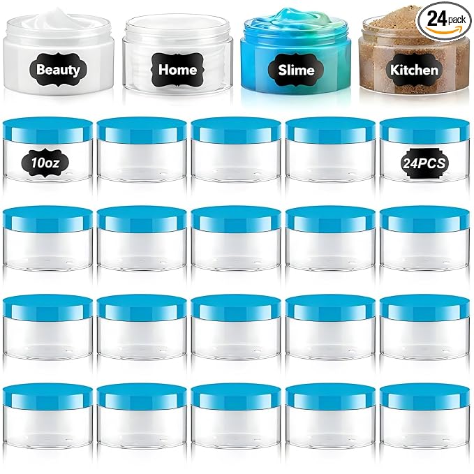 Clear with Blue Lid