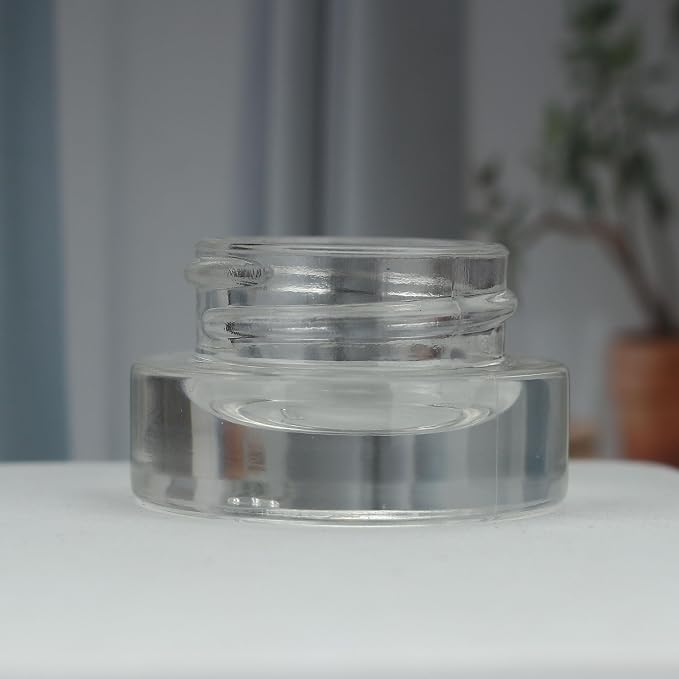 Clear jar black lid