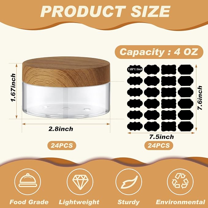 Clear with Dark Wood Lid