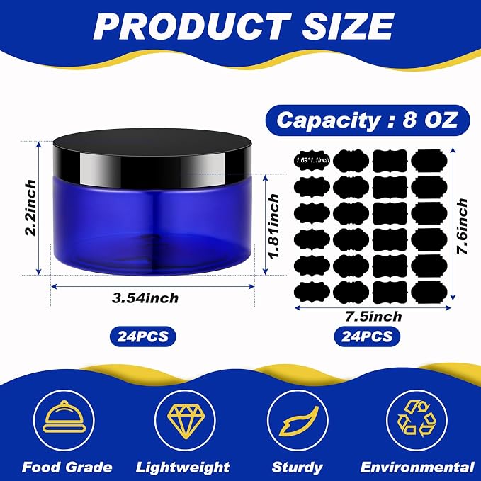 Blue with Black Lid