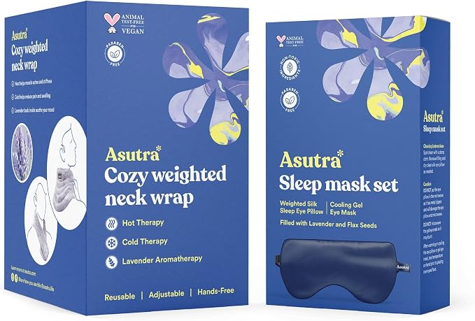 Navy Eye Pillow and Neck Wrap Bundle