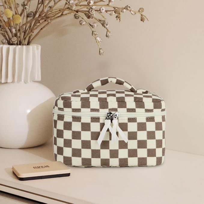BeigeBrown Checkerboard