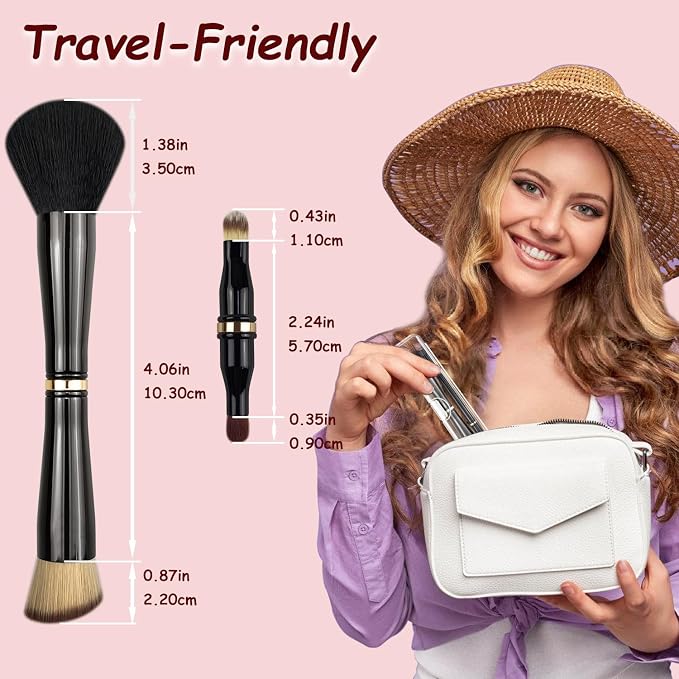 4 in 1 makeup brush-Black-2pcs