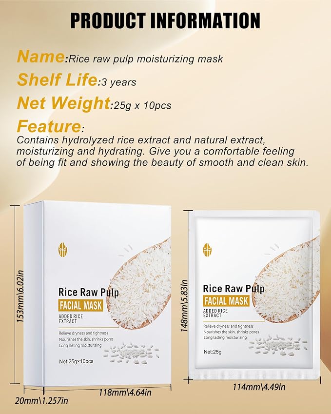 10PCS Rice Raw Pulp