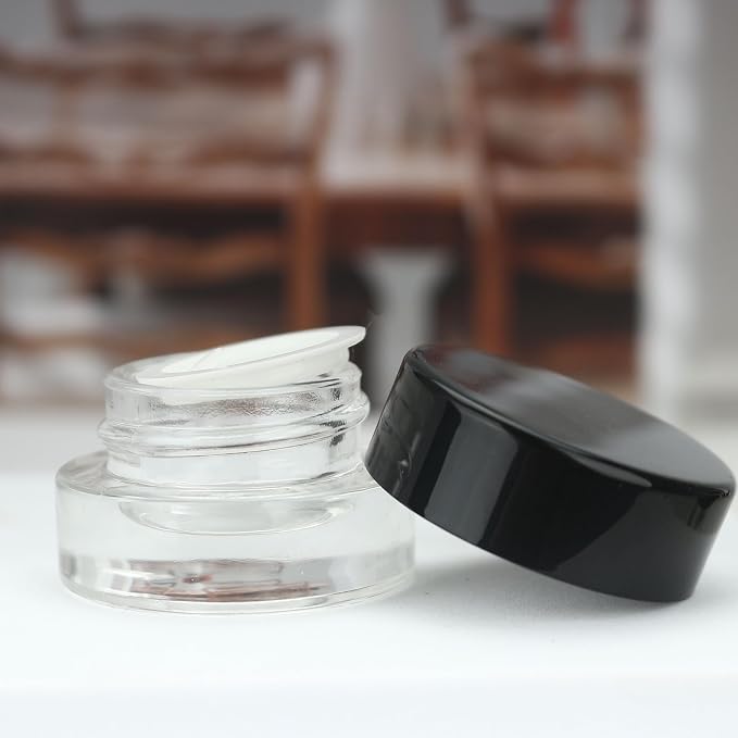 Clear jar black lid