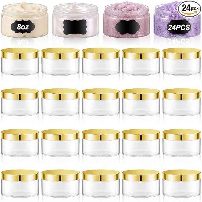 Clear with Gold Lid