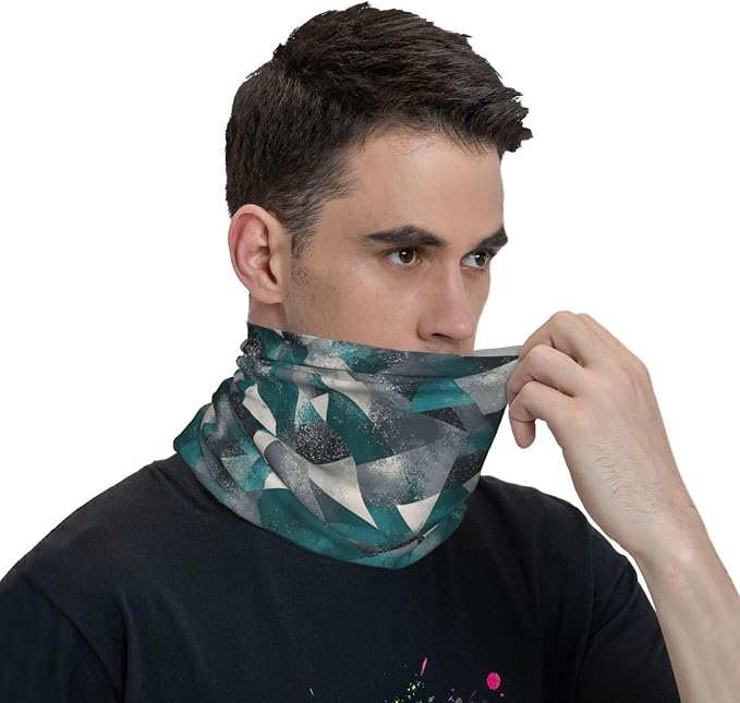 Green Grey White Geometric Patchwork