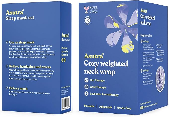 Navy Eye Pillow and Neck Wrap Bundle