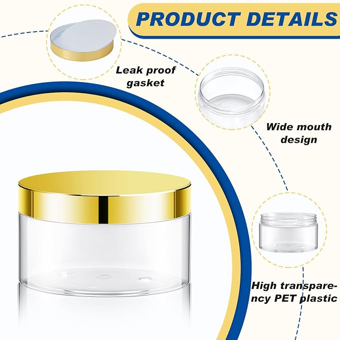 Clear with Gold Lid