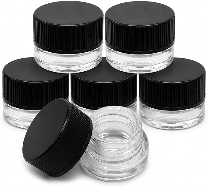 Clear Glass with Black Lid