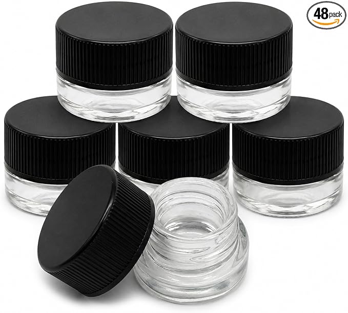 Clear Glass with Black Lid