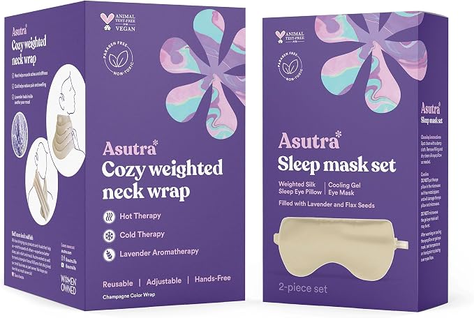 Champagne Eye Pillow and Neck Wrap Bundle