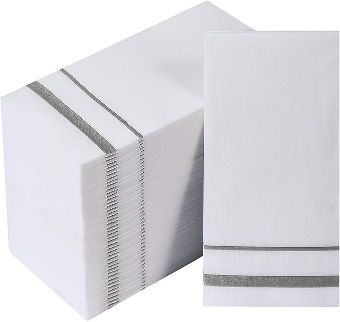 Silver Rimmed Napkins