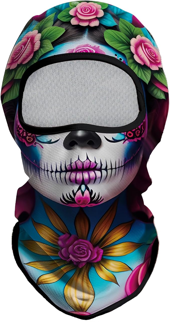 Women White Face With Pink Rose