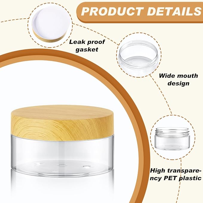 Clear with Light Wood Lid