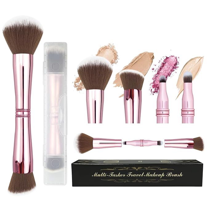 4 in 1 makeup brush-Pink-1pcs