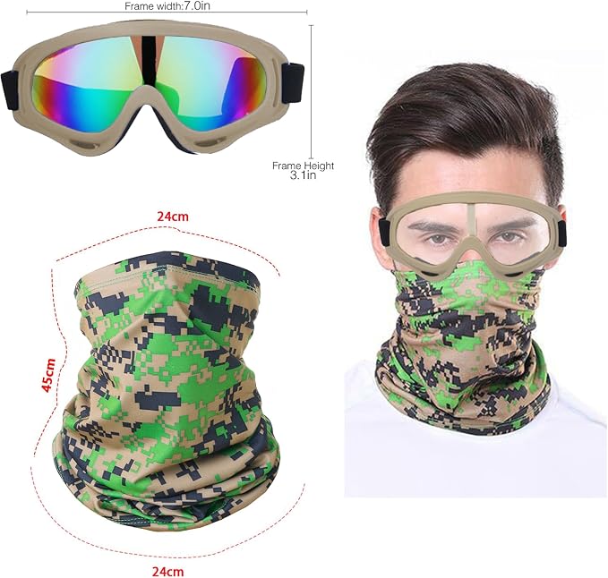 Khaki/Clear+colorful Lenses