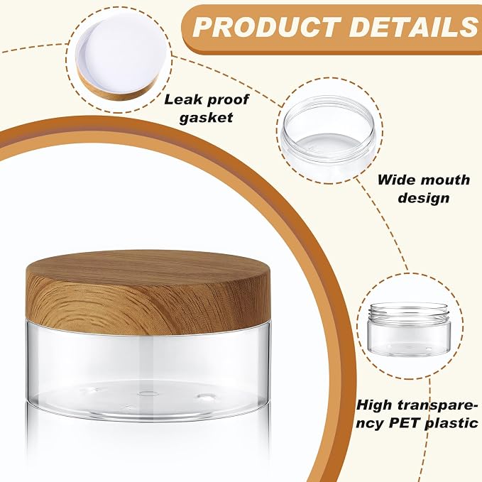 Clear with Dark Wood Lid