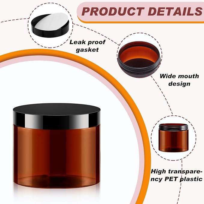 Amber with Black Lid