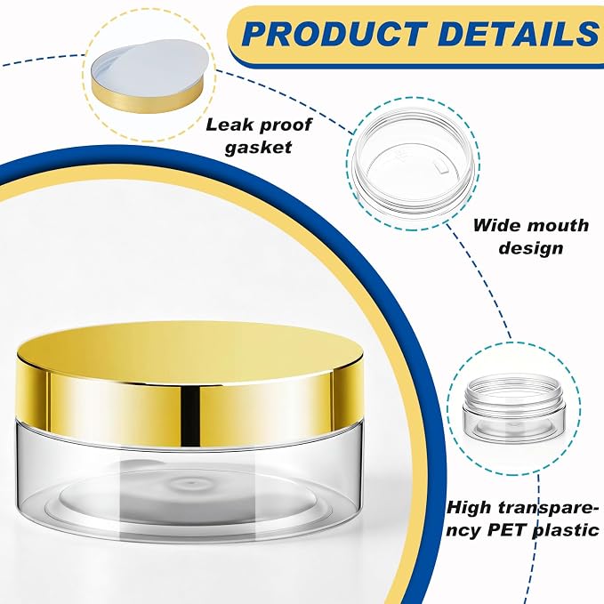 Clear with Gold Lid