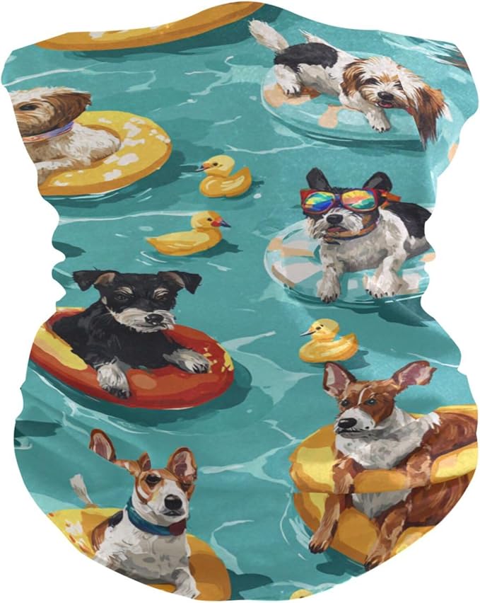 Teal Swimming Pool Dogs and Ducks