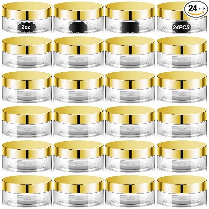 Clear with Gold Lid