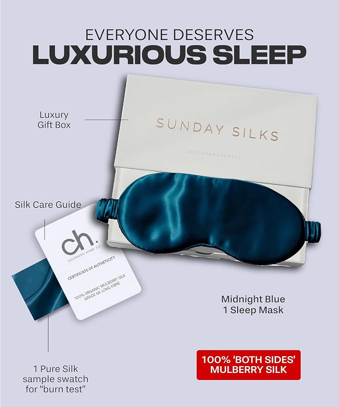 Silk Eye Mask - Midnight Blue