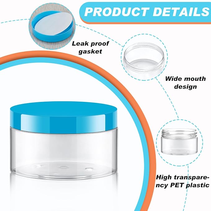 Clear with Blue Lid