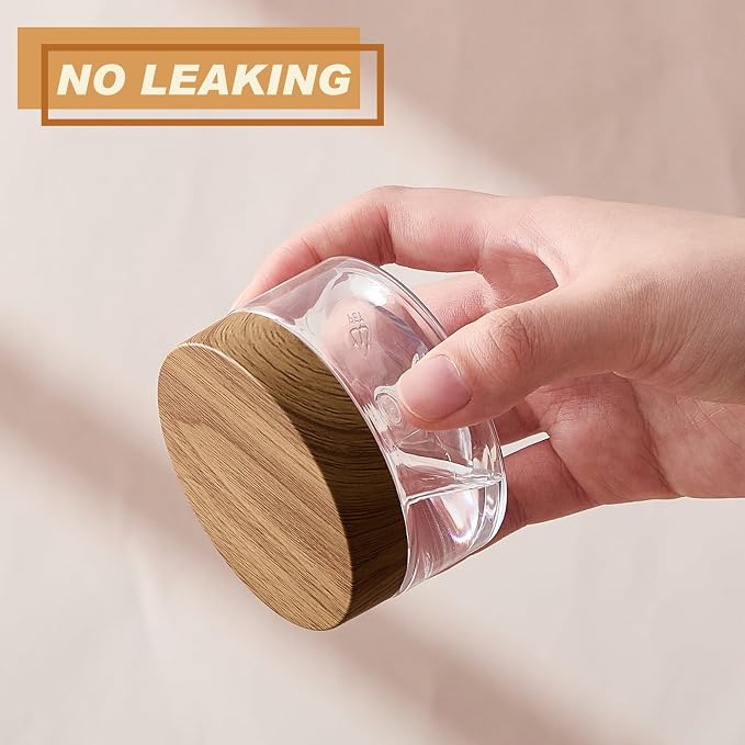 Clear with Dark Wood Lid