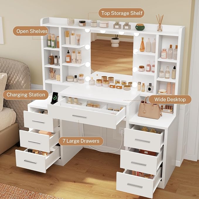 Large Vanity With 7 Drawers
