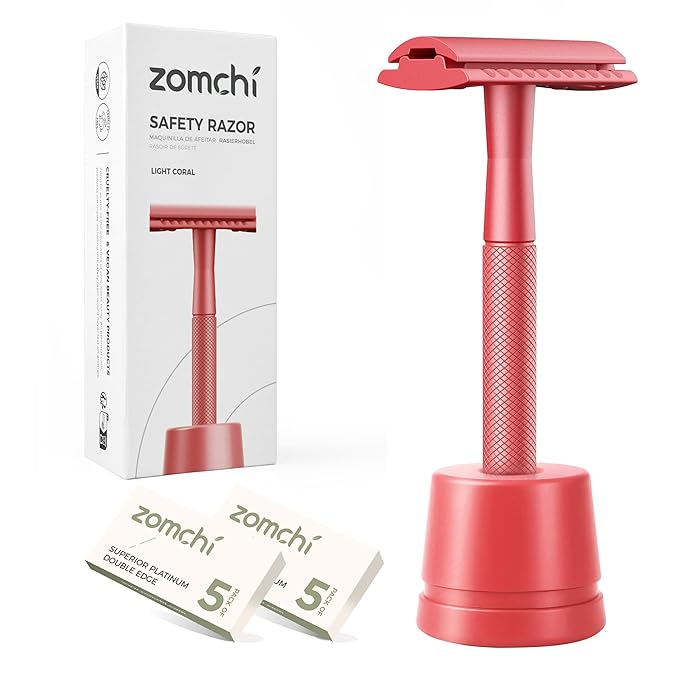 Light Coral Razor with Stand