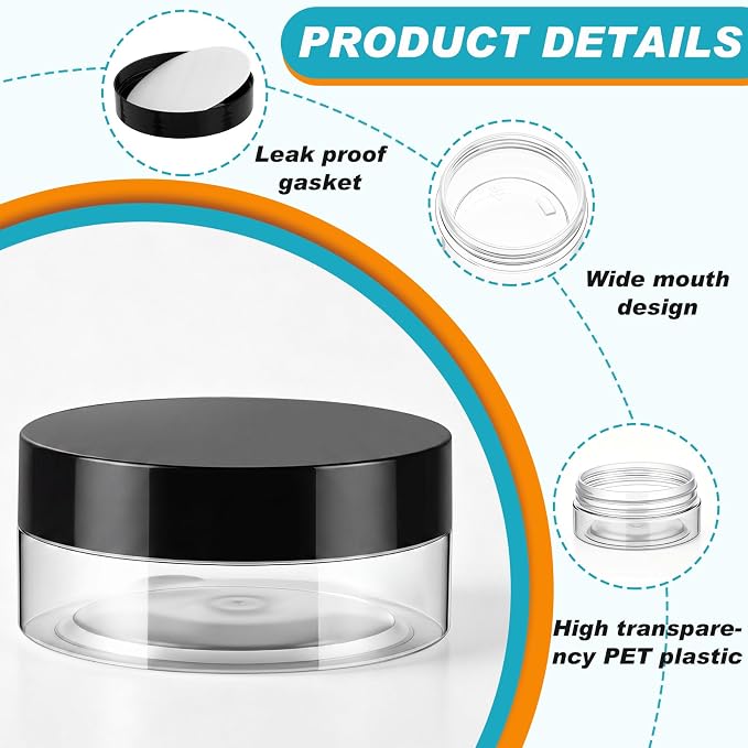 Clear with Black Lid